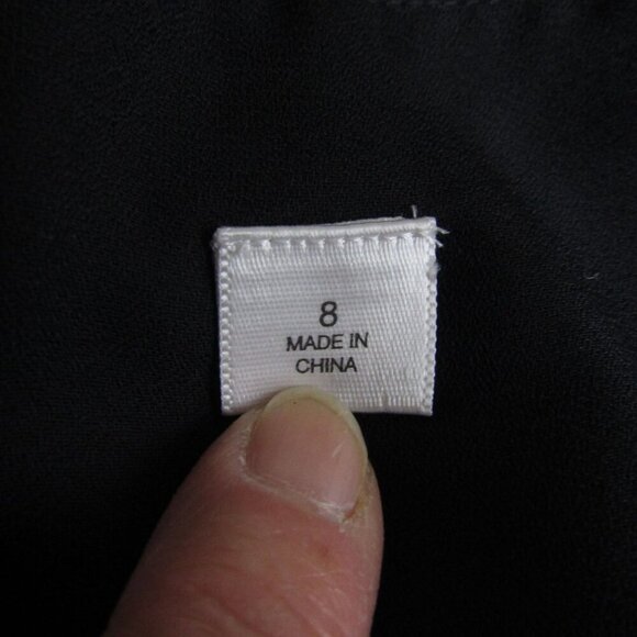 VTG Y2K SLIP DRESS BABY DOLL 100% Silk Black Whimsigoth Fairy LBD Loft Dress 8 - Picture 9 of 11